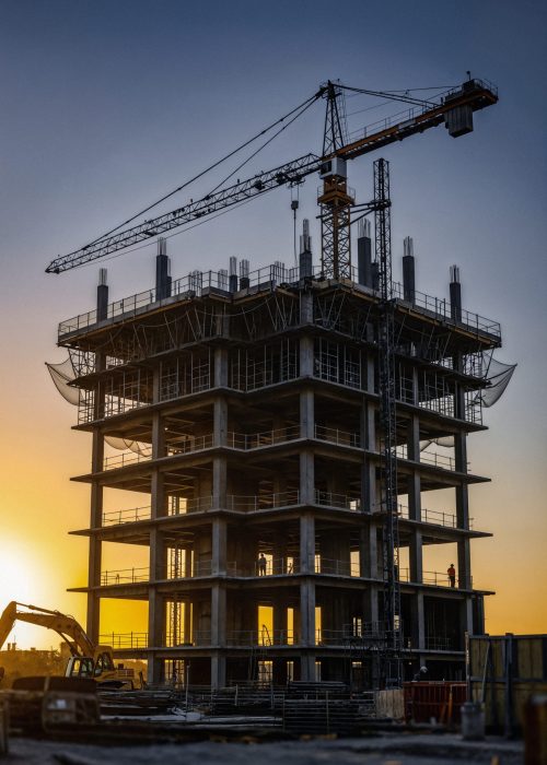 construction-high-rise-building-sunset